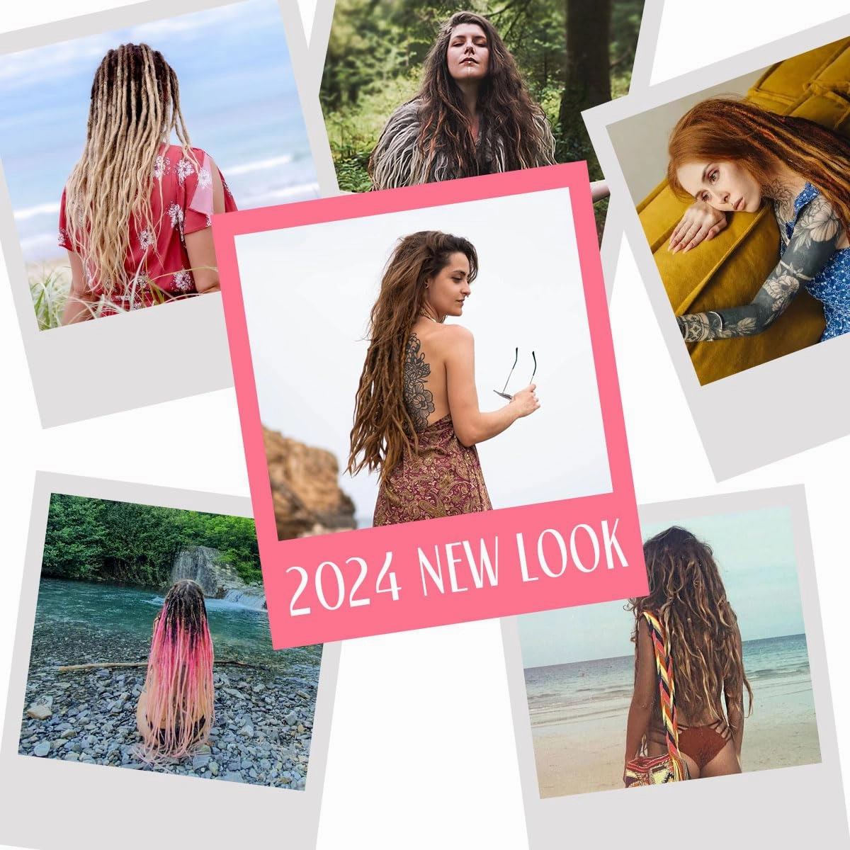 KRALER 24 Inch Mixed DE Dreadlock Extensions Sets, 3 in 1 20 Strands Synthetic Double Ended Dreads Extensions, 613 Blonde Hippie Crochet Dreads Style for Girls