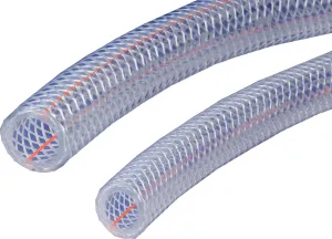 Kuriyama - K3150-06X300 Kuri Tec K3150 Series RF Standard Wall PVC Food and Beverage Hose, 225 psi, 300' Length x 3/8" ID, Clear/Blue Tint