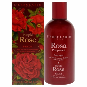 L'Erbolario Shower Gel – Moisturizing Body Wash for Daily Cleansing – Softening Body Soap with Sophisticated Floral Fragrance - Purple Rose - 8.4 oz