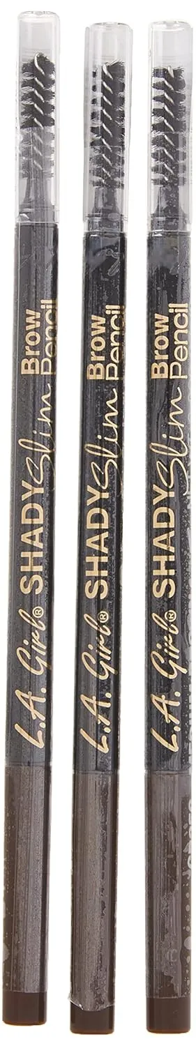 L.A. Girl Shady Slim Brow Pencil, Medium Brown GB356 (Pack of 3)