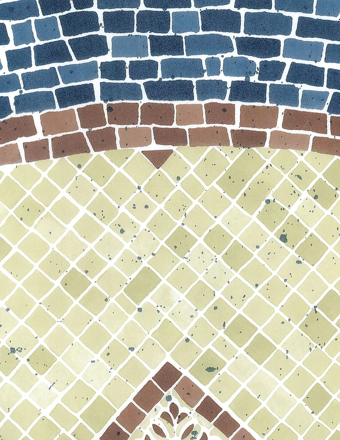 LAMINET - Elite Elastic Edged Print Table Pad - Mosaic Blue - Small Round - Fits Tables up to 44" Diameter - The Ultimate Protection for Your Table