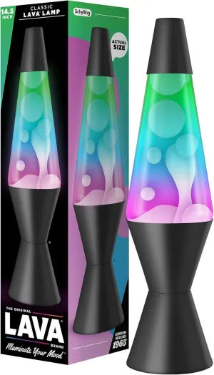 LAVA The Original Lamp - 14.5" Gunmetal Grey - Classic Liquid Motion Lamp - Tri-Colored Green/Blue/Purple - Item #2098 (Amazon Exclusive)