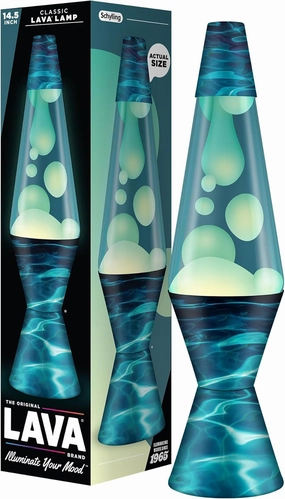 LAVA The Original Lamp - 14.5" Night Swim - Classic Liquid Motion Lamp - White Wax and Blue Liquid - Item #2095 (Amazon Exclusive)