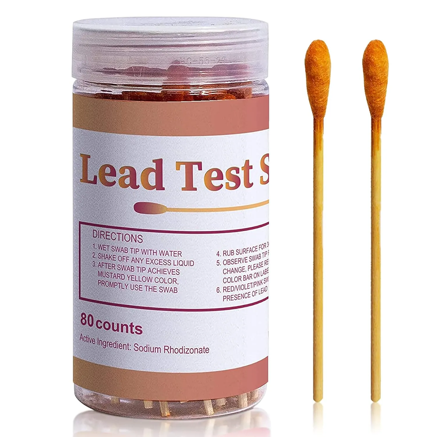 Lead Testing Kit with 80 Pcs Lead Test Swabs - Suitable for All Painted Surfaces, Dishes Toy Jewelry Metal Ceramics Wood - Rapid Test Results in 30 Seconds - Lead Paint Test Kit for Home Use (80 Pcs)