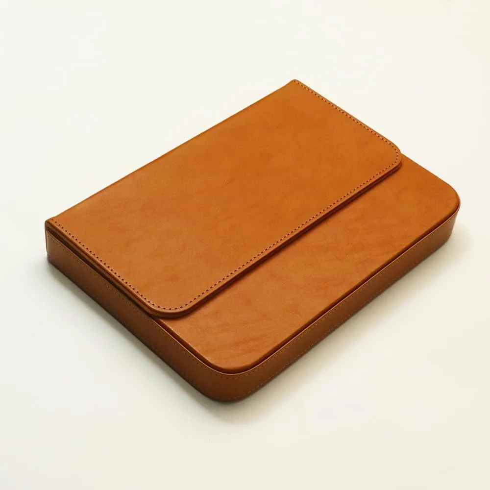 Leather 12 Fountain Pen/Pencil Tray Case Organizer, Fashion Design, Handmade, Magnetic Closure with Drawer, Christmas Gift for Man/Woman/Office, 12 Slots(brown)