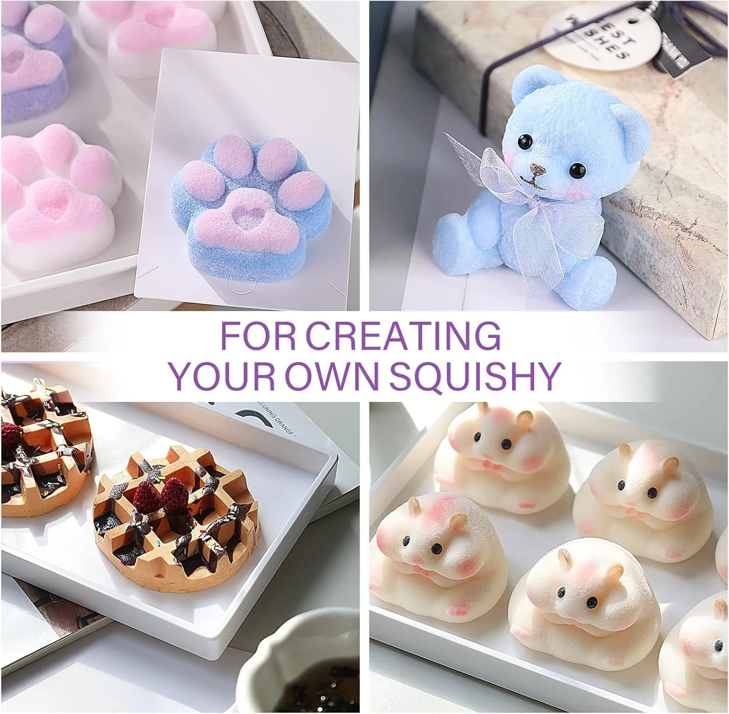 LET'S RESIN Liquid Silicone for Squishy Maker, 16oz Super Soft Silicone Rubber Making Kits 1:1 AB Ratio Mix for Taba Squishy, Molding Cat's Paw, DIY Decompression Gift