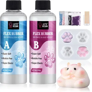 LET'S RESIN Liquid Silicone for Squishy Maker, 16oz Super Soft Silicone Rubber Making Kits 1:1 AB Ratio Mix for Taba Squishy, Molding Cat's Paw, DIY Decompression Gift