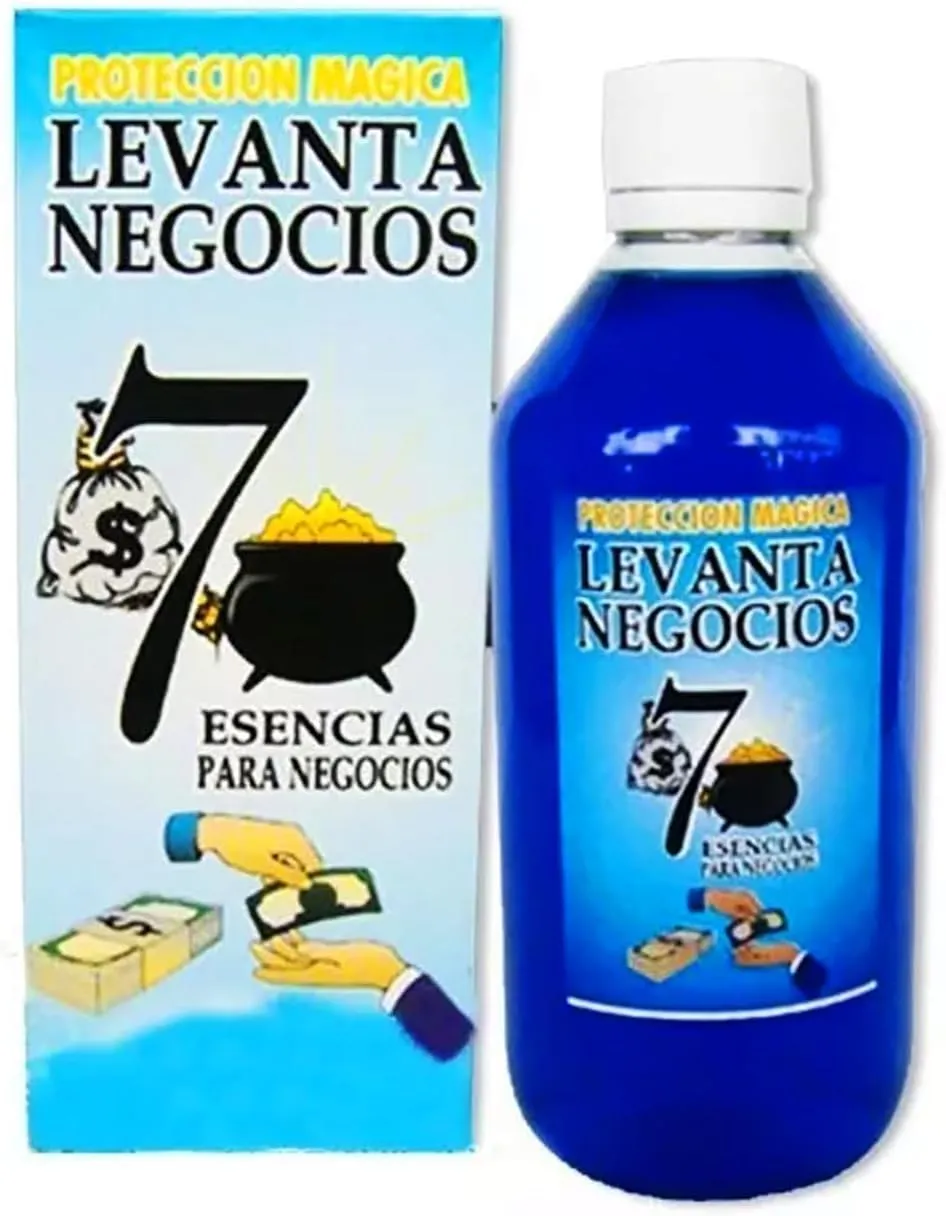 Levanta Negocios 7 Essences Spiritual Bath, Blue Liquid, Business Success Formula, 3.3 fl oz - Attract Prosperity and Growth