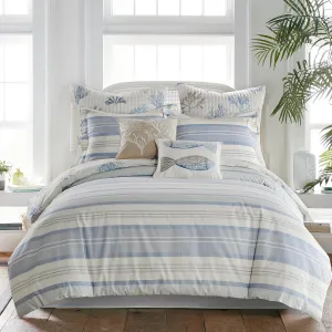 Levtex Home - Ipanema Comforter Set - Full/Queen Comforter   Two Standard Pillow Cases - Coastal - Blue, Taupe and Cream - Comforter (90 x 94in.) and Pillow Case (26 x 20in.) - Cotton