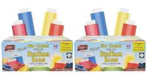 Lieber's Wyler's Italian Ices Berry & Cherry Mix, No Food Coloring, Kosher, Gluten-Free, Fat-Free Italian Ices, 80 Ounce Box (2-Pack)