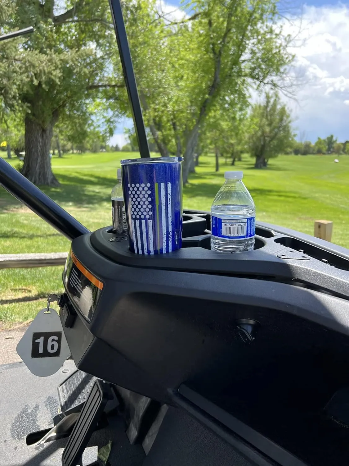 Lifecraft Golf Gifts for Men or Women, Unique Stainless Steel Travel Golfing Tumbler w/Golf Balls as Stars on American Flag, Funny Golfer Accessories Gift, Use for Coffee Beer or Wine, Blue 20 oz