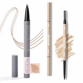 Light Taupe Eyebrow Pencil & Blonde Eyebrow Pencil for Grey/Blonde Hair(2 Pack)