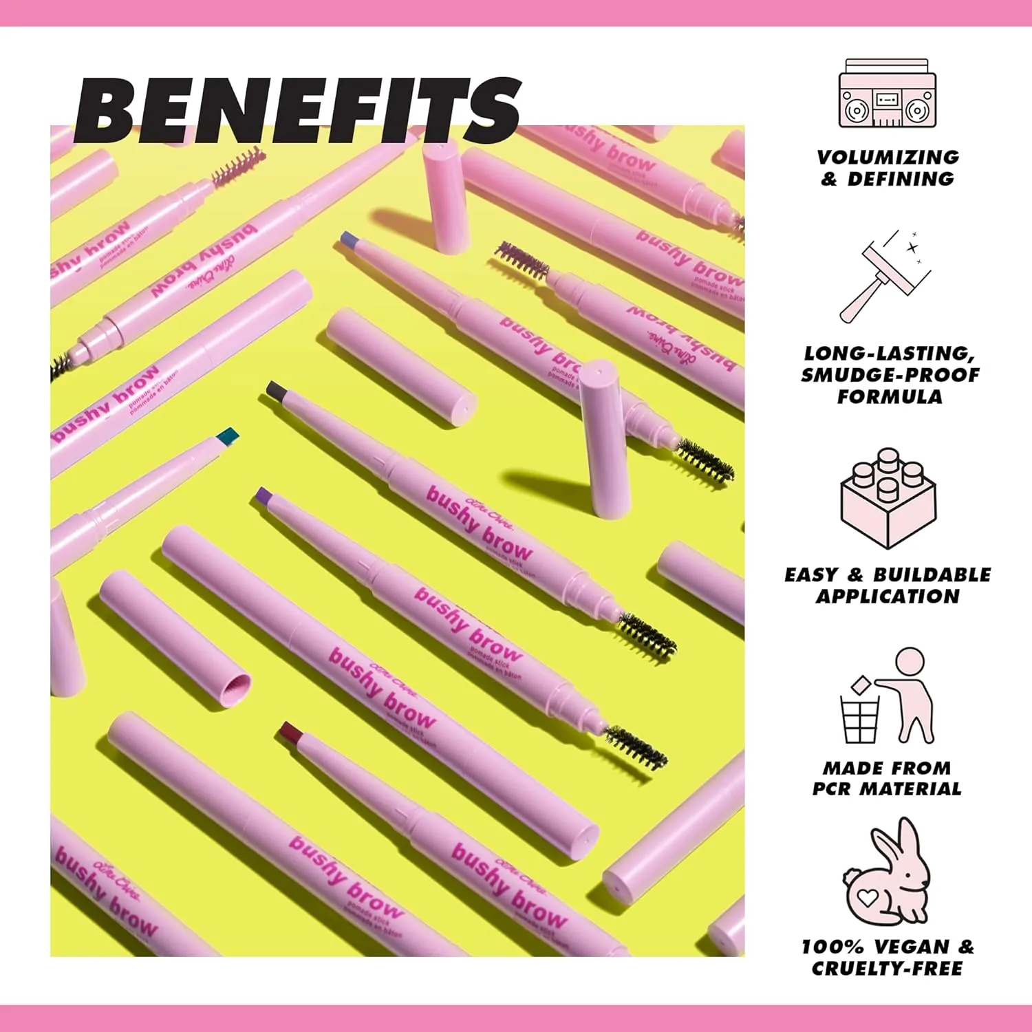 Lime Crime Bushy Brow Pomade Pencil, Dirty Blonde (Taupe Blonde) - 2-in-1 Brush & Pomade Pencil Gives Eyebrows Volume & Texture - Long-Lasting, Defining & Smudge-Proof - Vegan, Cruelty-Free