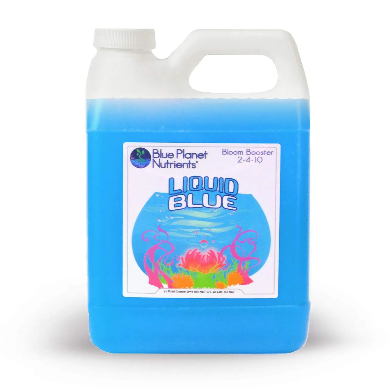 Liquid Blue Bloom Booster (32 oz) Quart | Potassium Phosphorous Supplement for Flowering | for All Plants & Gardens | Blue Planet Nutrients