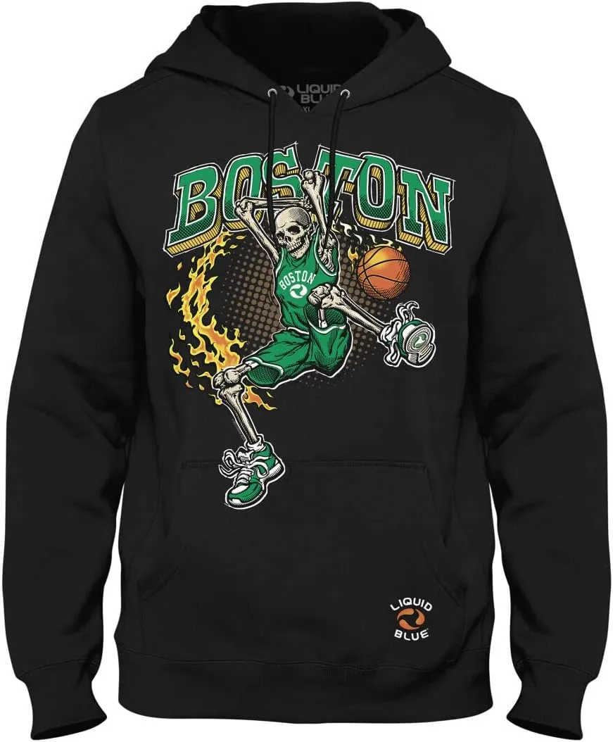 Liquid Blue Boston Dunker Basketball Skeleton Hoodie