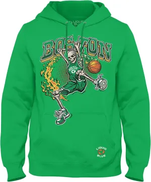 Liquid Blue Boston Dunker Basketball Skeleton Hoodie