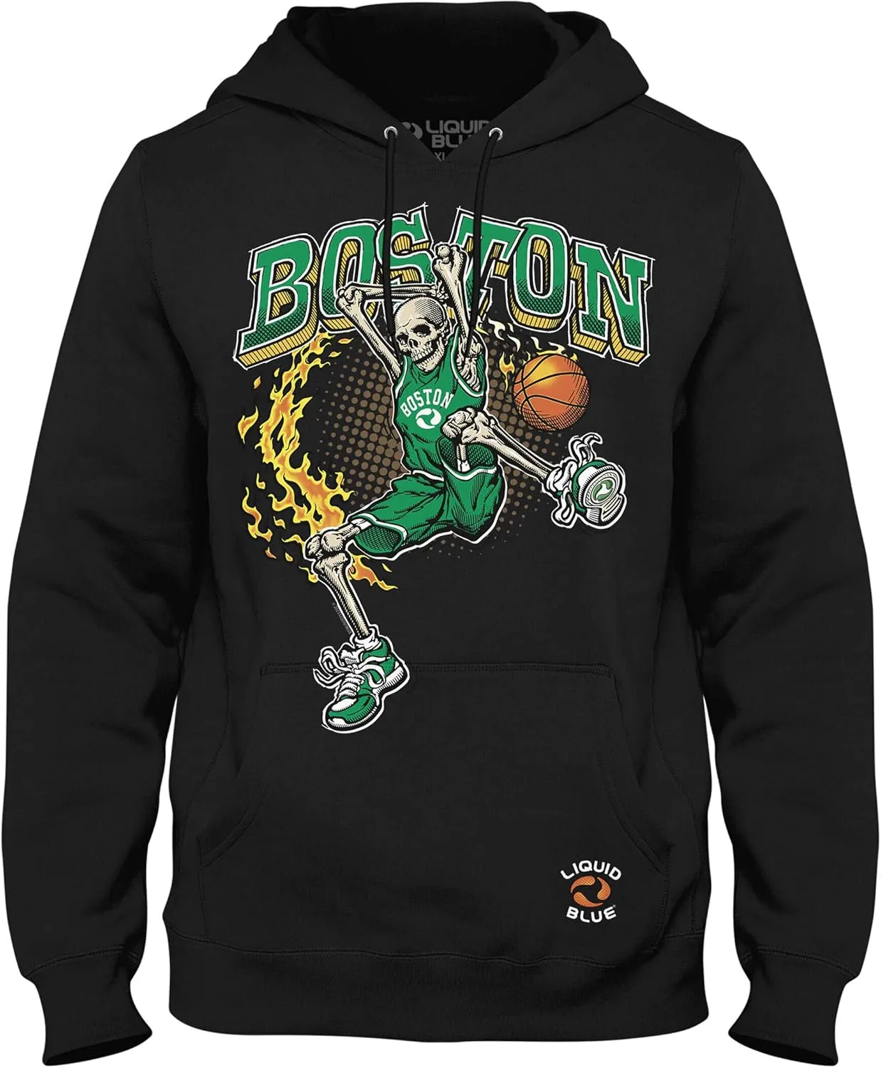 Liquid Blue Boston Dunker Basketball Skeleton Hoodie