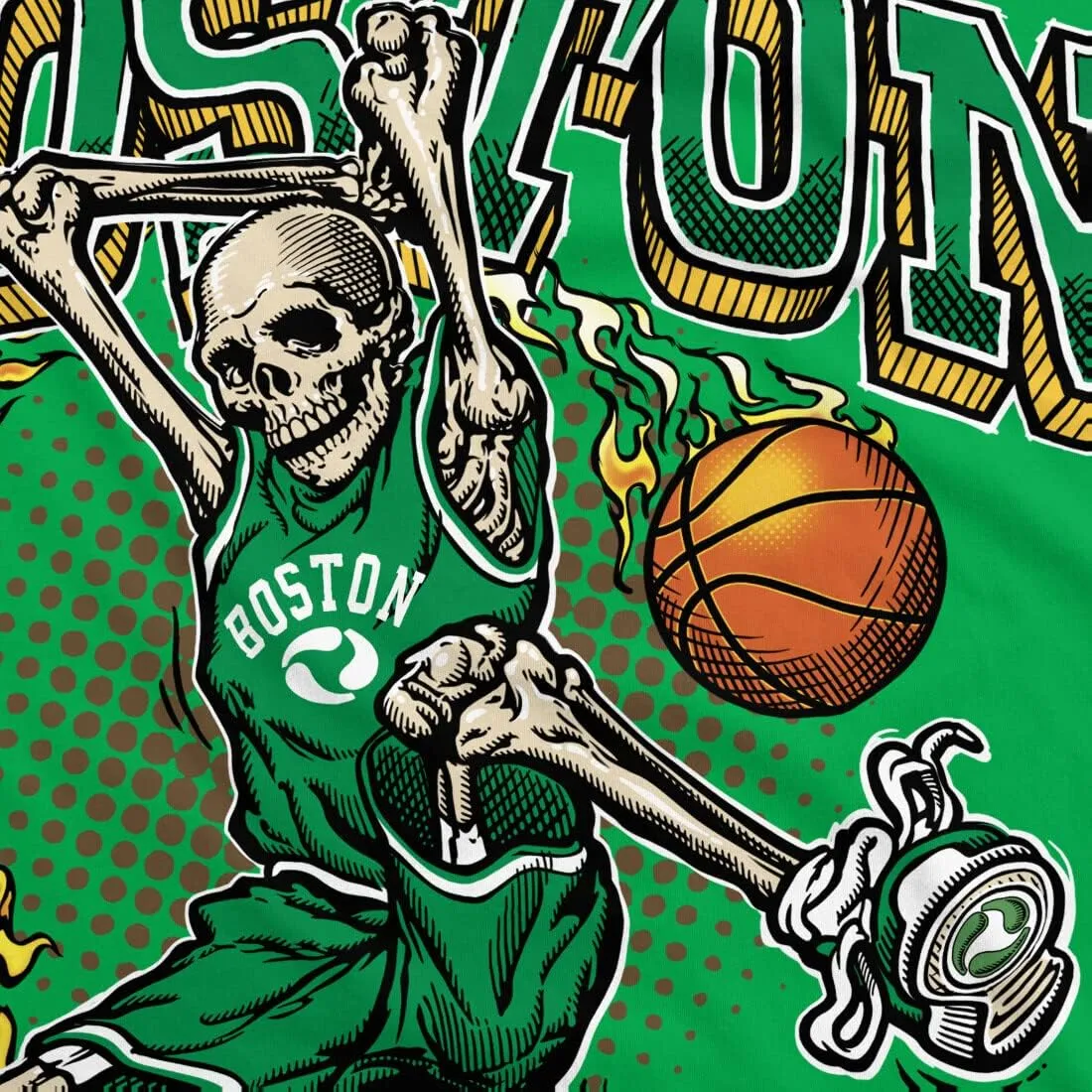 Liquid Blue Boston Dunker Basketball Skeleton Hoodie