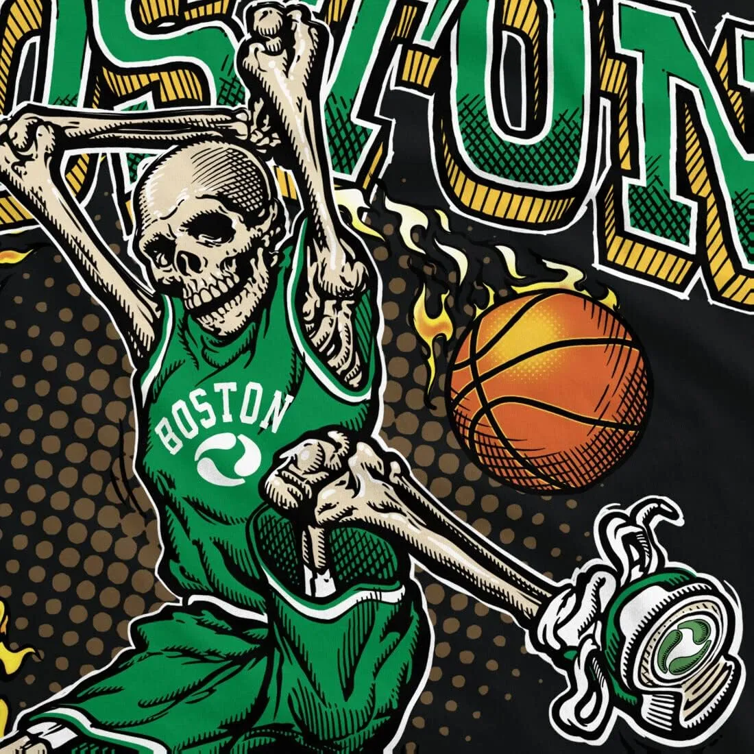 Liquid Blue Boston Dunker Basketball Skeleton Hoodie