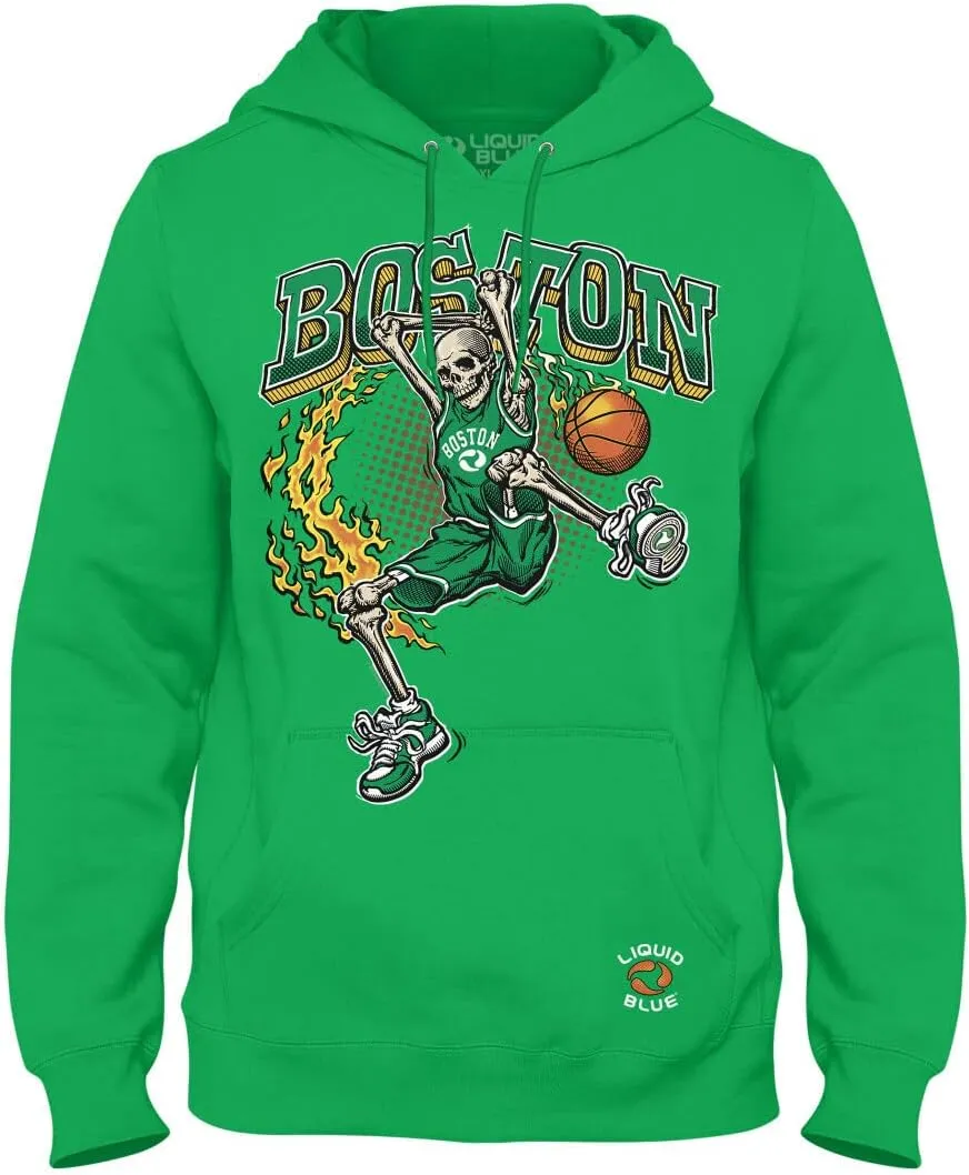 Liquid Blue Boston Dunker Basketball Skeleton Hoodie