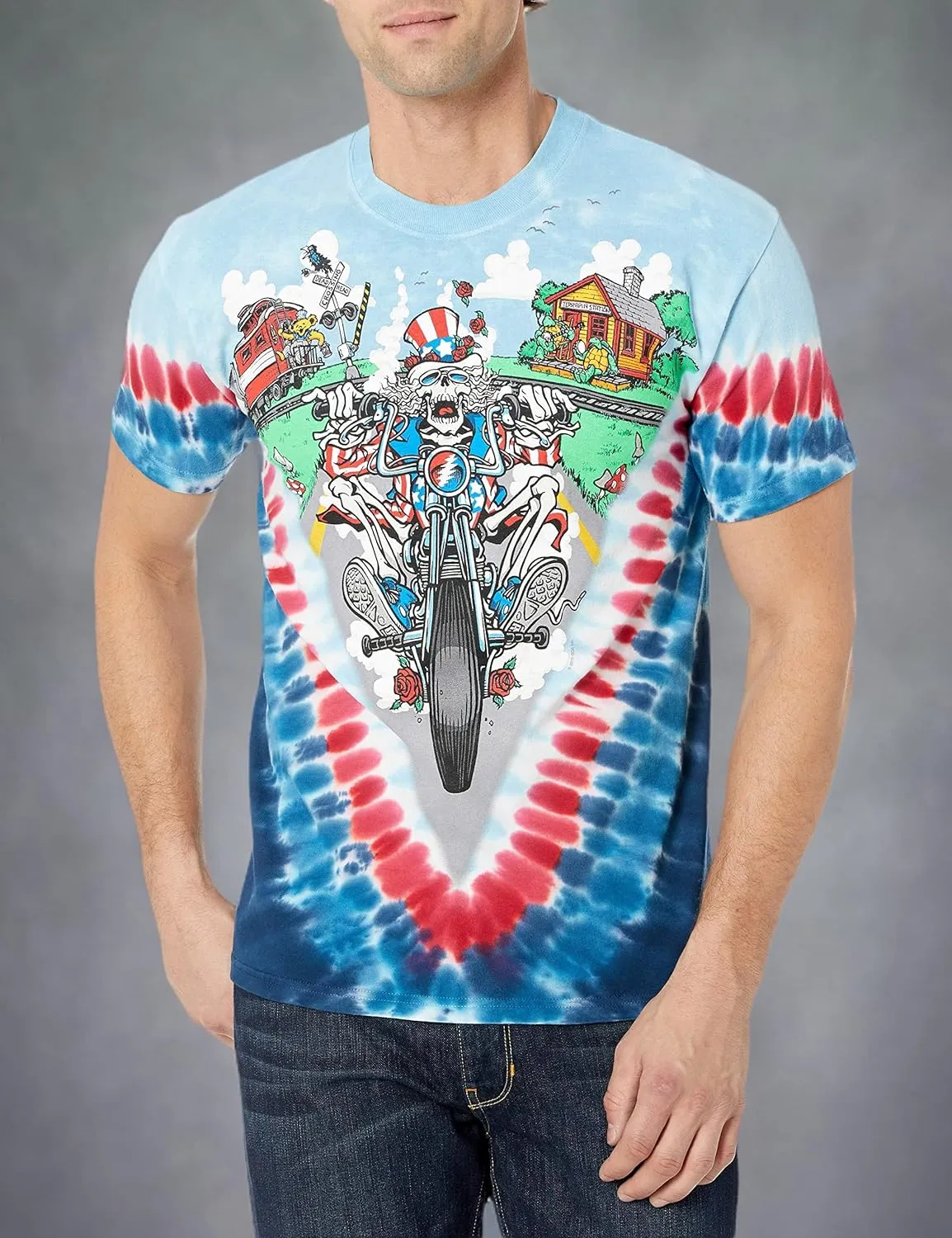 Liquid Blue Men's Grateful Dead-Moto Sam T-Shirt