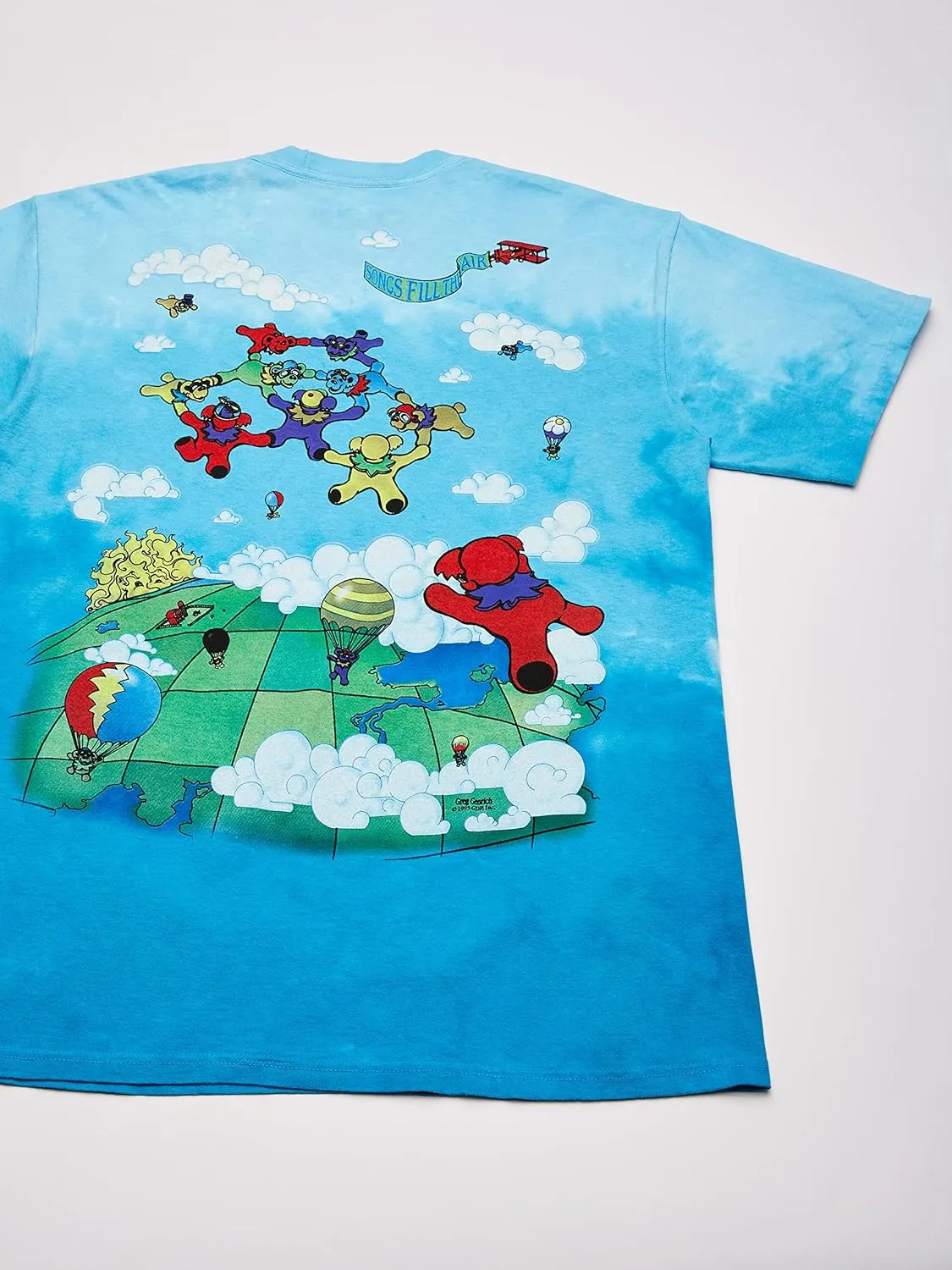Liquid Blue Men's Grateful Dead Parachuting Bear Short Sleeve T-Shirt