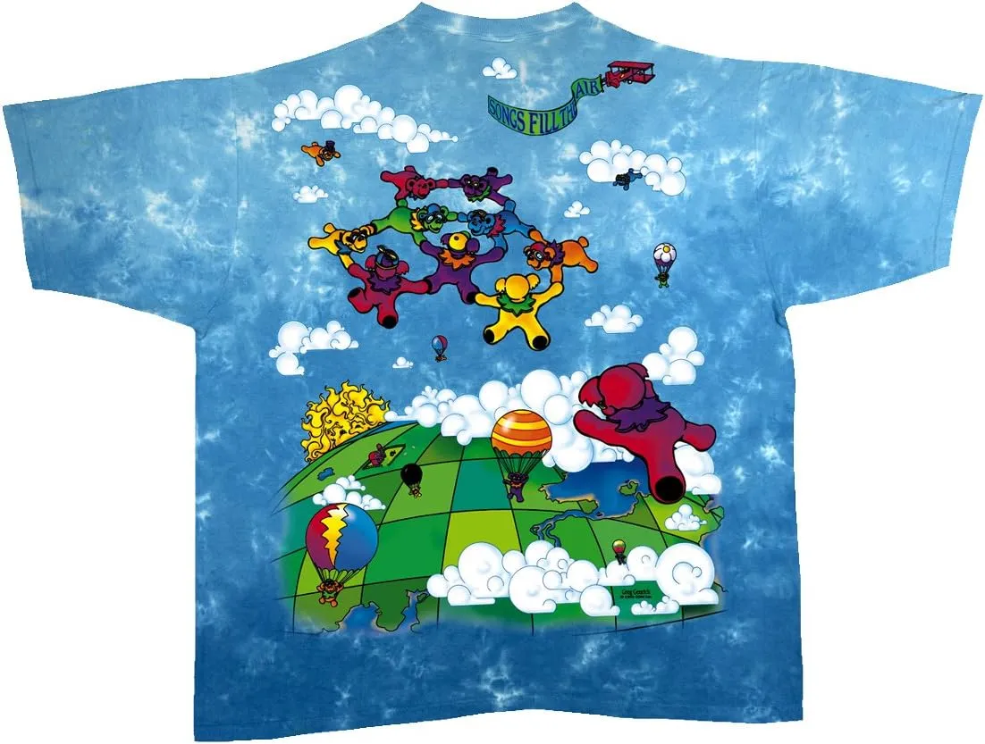 Liquid Blue Men's Grateful Dead Parachuting Bear Short Sleeve T-Shirt