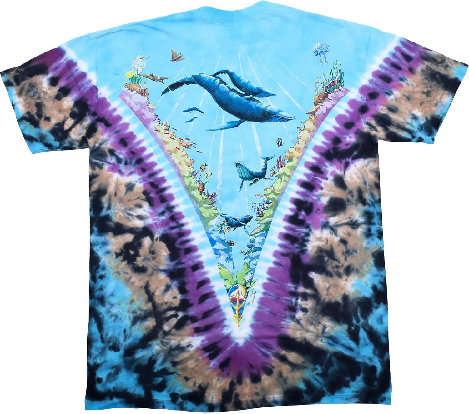 Liquid Blue Men's Nature Underwater Dolphins Coral Reef