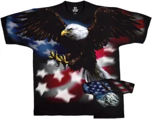 Liquid Blue Men's Plus-Size American Eagle Blk T-Shirt