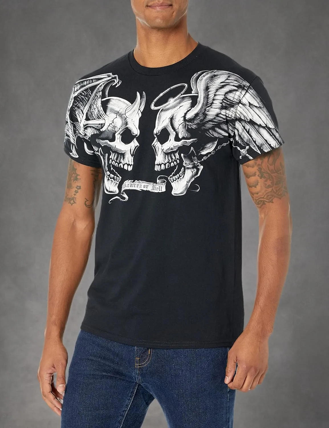 Liquid Blue Men's Plus-Size Good and Evil T-Shirt