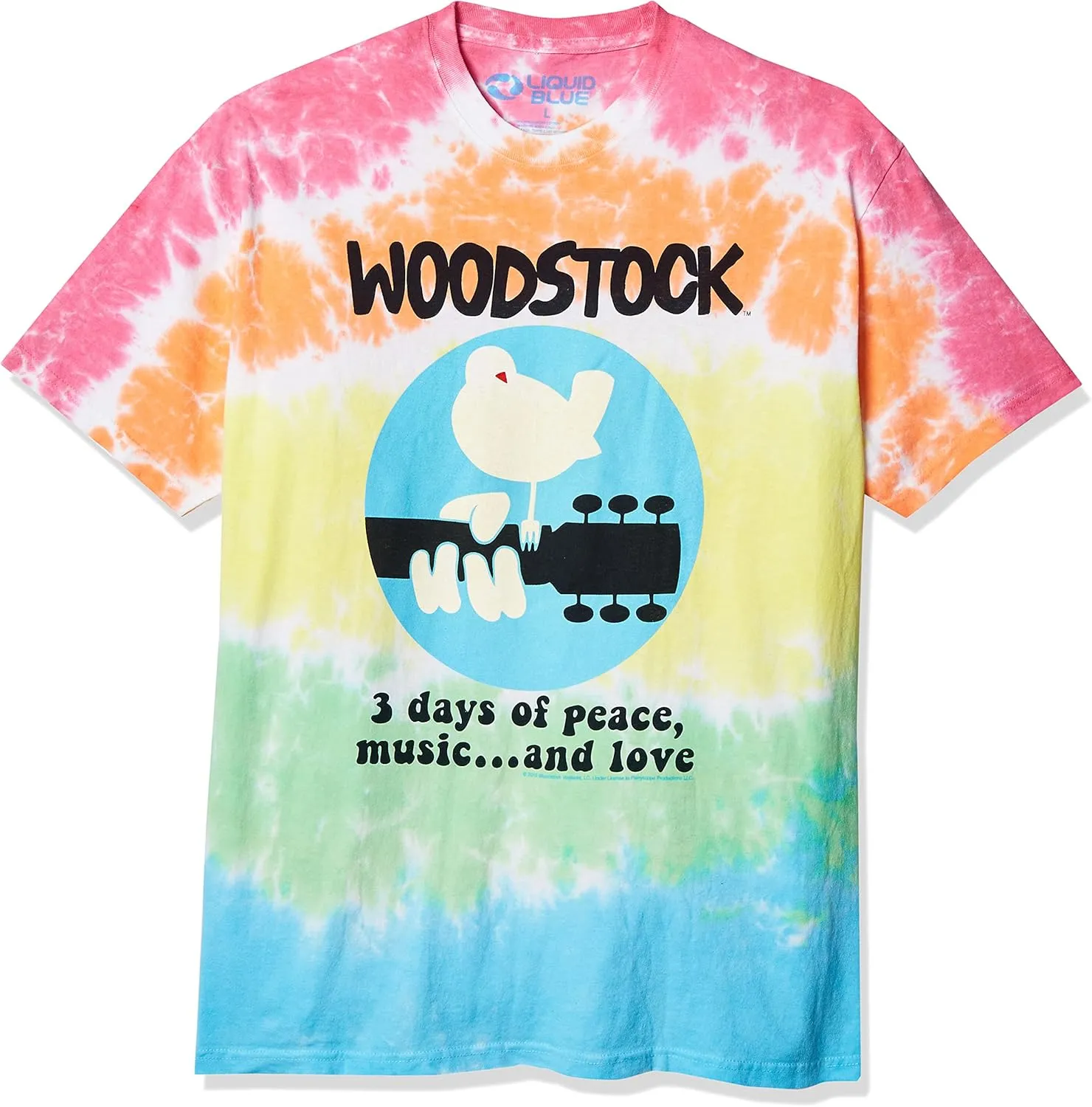 Liquid Blue Men's Woodstock Banded Tie Dye Short Sleeve T-Shirt