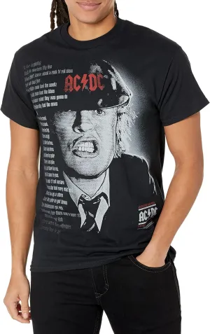 Liquid Blue Unisex-Adult Standard Ac/Dc Big Face Angus Portrait Short Sleeve T-Shirt