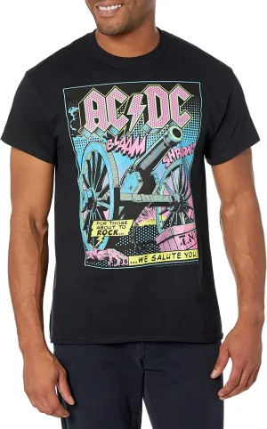 Liquid Blue Unisex-Adult Standard Ac/Dc TNT Blacklight We Salute You T-Shirt