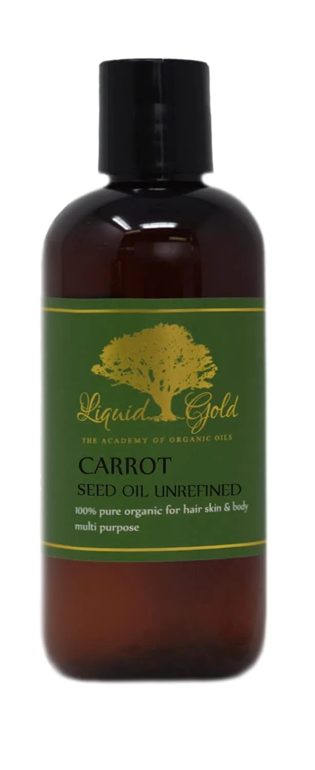 Liquid Gold Inc 12 Fl.oz Premium Unrefined Carrot Seed Carrier Oil Pure &Organic Skin Hair Nails Health