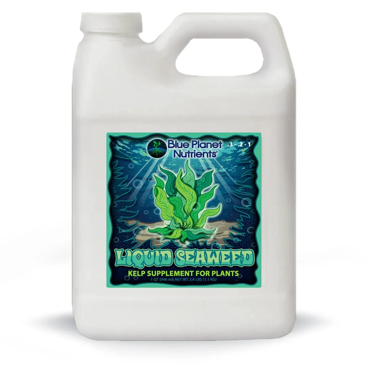 Liquid Seaweed for Plants (32 oz) Quart | Concentrated Liquid Kelp Supplement | Makes UP to 470 GALLONS | for All Plants & Gardens | Blue Planet Nutrients