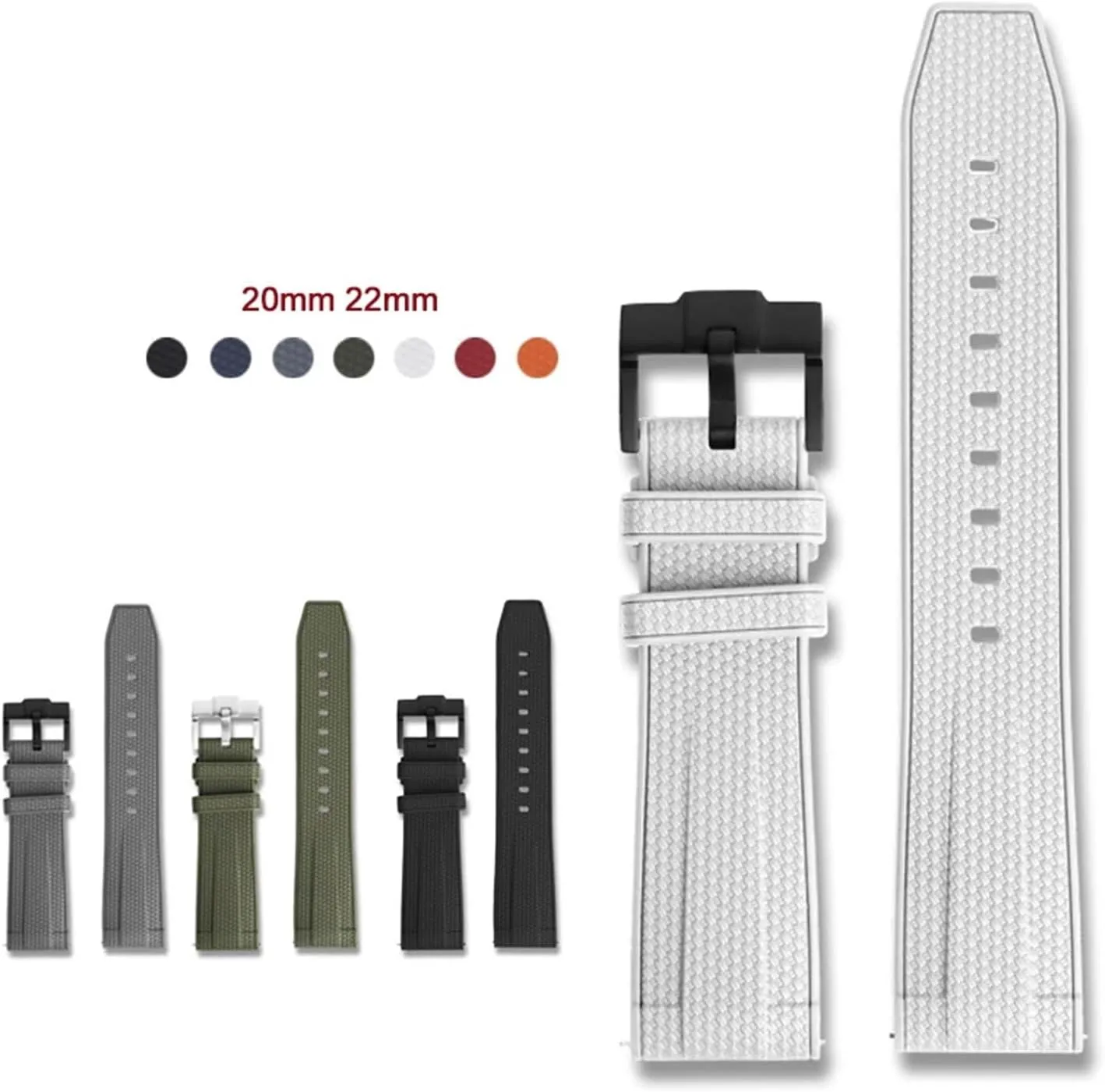 Liquid Silicone Strap 20mm 22mm Stainless Steel Buckle Quick Release Waterproof Diving Men Women Replace Band Watch Accessories(Blue,20mm)