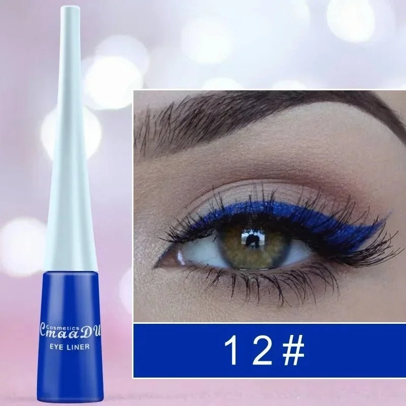 Liquid Blue Eyeliner Pencil Ultra-thin Long Lasting Quick Dry Smooth Rainbow Colorful Eye Liner Waterproof No Blooming Cosmetics