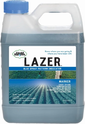 Liquid Harvest Lazer Blue - 32 Ounces - Concentrated Spray Pattern Indicator - Perfect Weed/ Fertilizer Marking Dye, Turf Mark and Blue Herbicide Marker