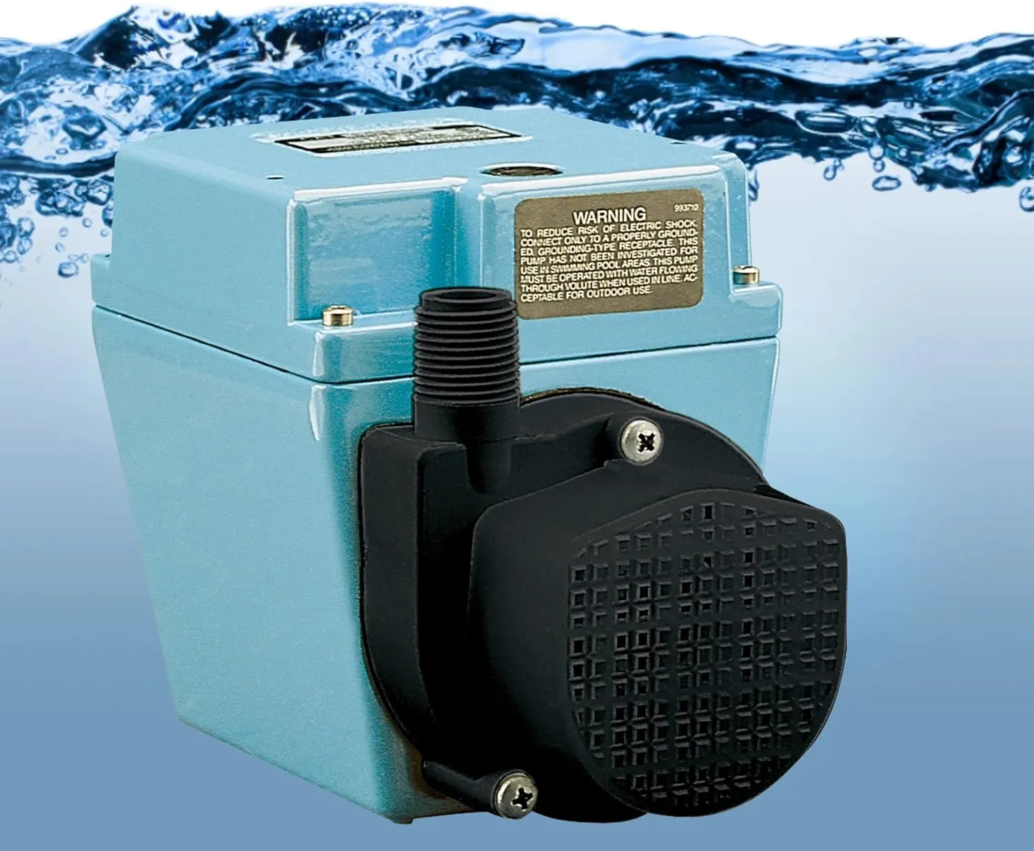 Little Giant 3E-12N, 115-Volt, 1/15 HP 500 GPH Oil-filled Direct Drive In-Line or Submersible Pump with 6-ft. Cord, Blue, 503103