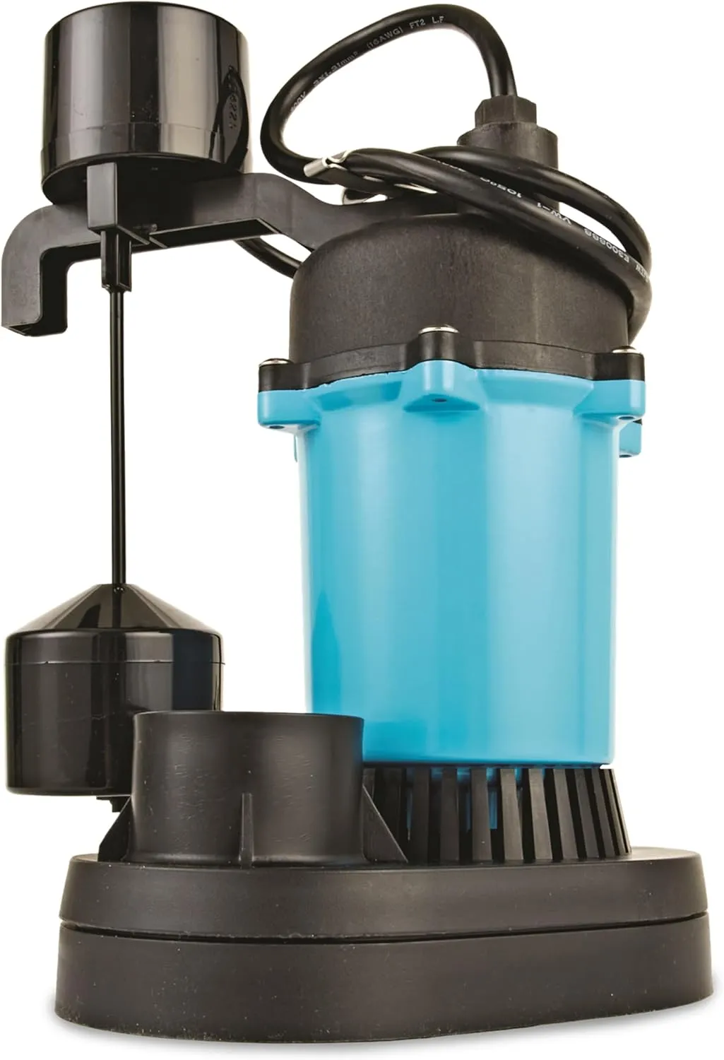Little Giant BSP50V 1/2 HP, 115 Volt, 3180 GPH Automatic Submersible Epoxy Coated Cast Aluminum Sump Pump with Piggy-back Vertical Switch and 8-Ft. Cord, Blue, 511251