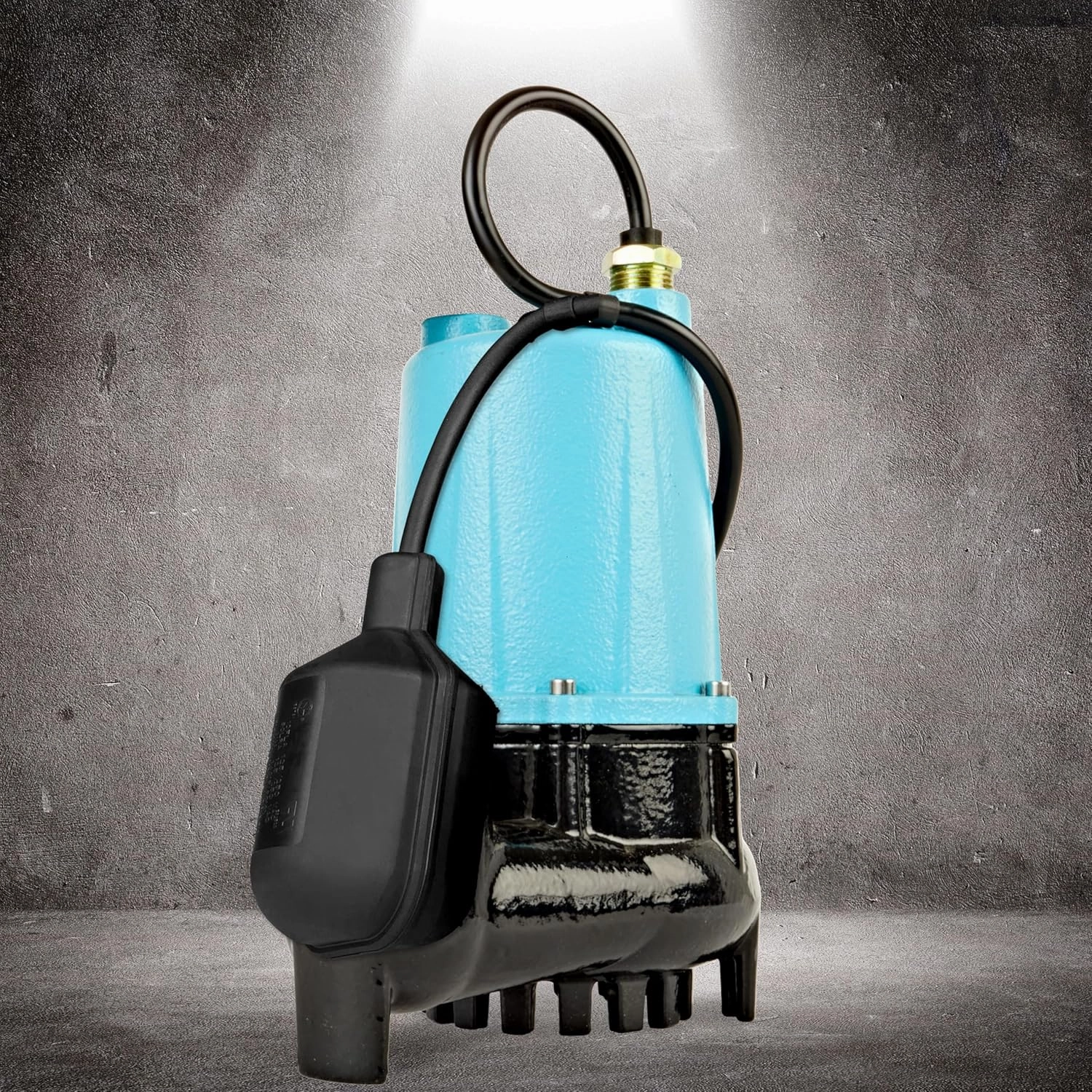 Little Giant BSC33T 1/3 HP, 115 Volt, 3000 GPH Automatic Submersible Cast Iron Sump/Effluent Pump with Piggy-back Tethered Float Switch and 10-Ft. Cord, Blue, 506255
