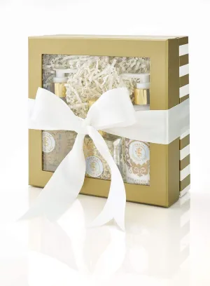 Lorelei Complete Gift Set, Includes Hydrating Body Lotion, Foaming Bath Gel, and Perfume, Packaged in Beautiful Cream and Gold Gift Box with Ribbon