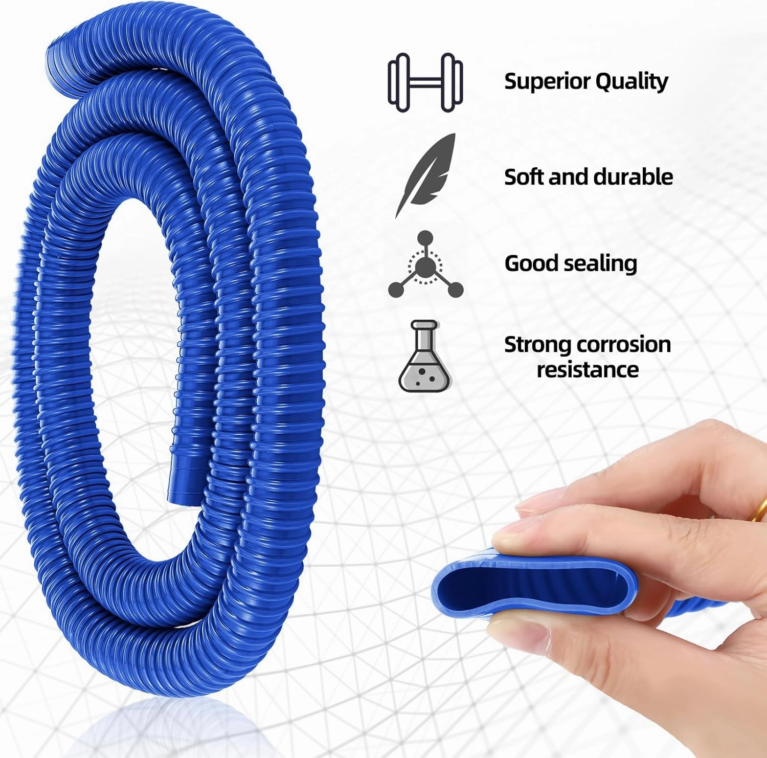 Lounsweer 5 Pcs Bilge Pump Plumbing Kit Including Electric 12v Boat Bilge Water Pump PVC 2 Hose Clamps ThruHull Fitting, 1-1/8-inch(1100gph,Blue)