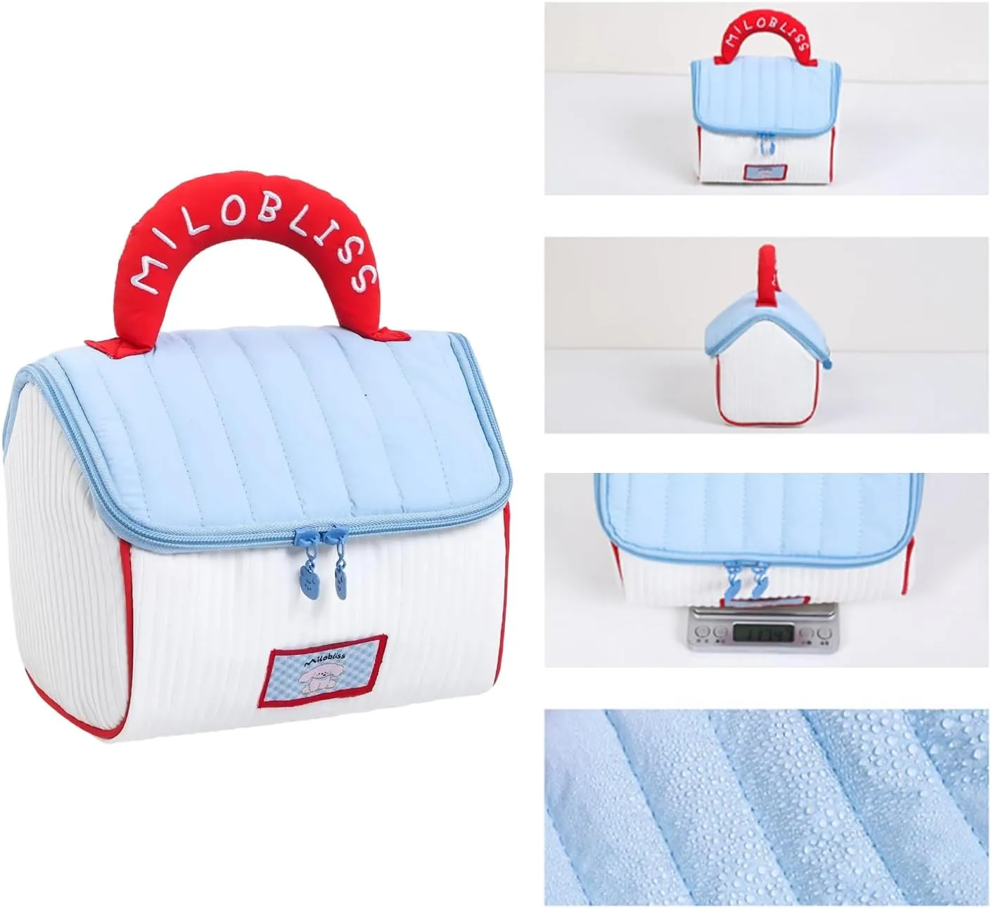 Lovely House Makeup Bag Large Capacity Toiletry Bag Handheld Cosmetic Bag Skincare Storage Bag Travel Wash Bag for Woman, Purple, as the pic show