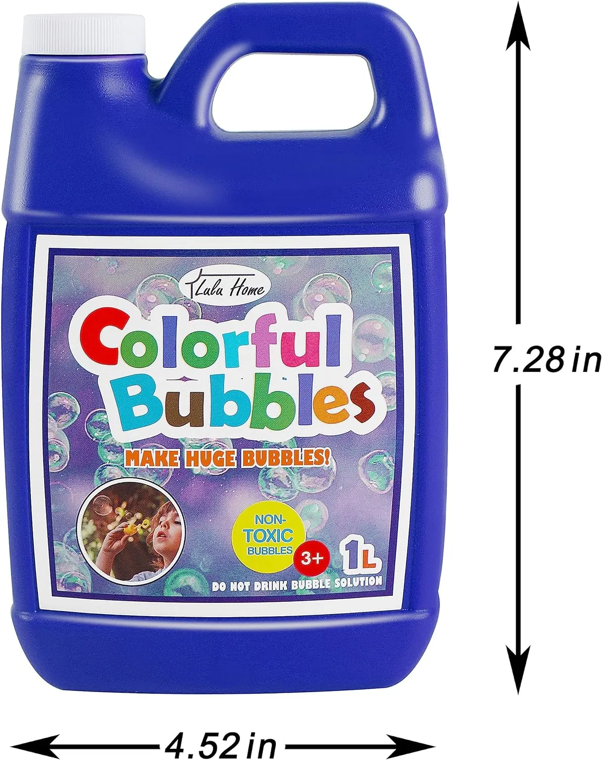 Lulu Home 2 Packs Bubble Concentrated Solution, 1 L/ 33.8 OZ Bubble Refill Solution for Kids Bubble Machine, Giant Bubble Wand, Bubble Blower Toys, Birthday Party Favors (Dark Blue Bottle)