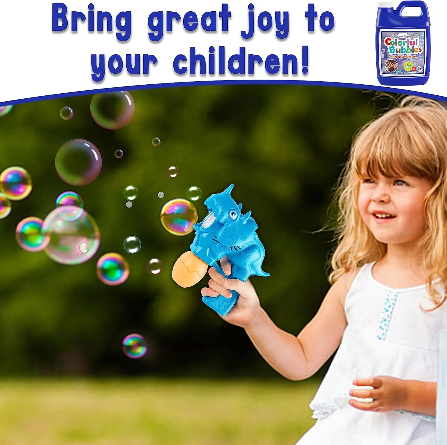 Lulu Home 2 Packs Bubble Concentrated Solution, 1 L/ 33.8 OZ Bubble Refill Solution for Kids Bubble Machine, Giant Bubble Wand, Bubble Blower Toys, Birthday Party Favors (Dark Blue Bottle)