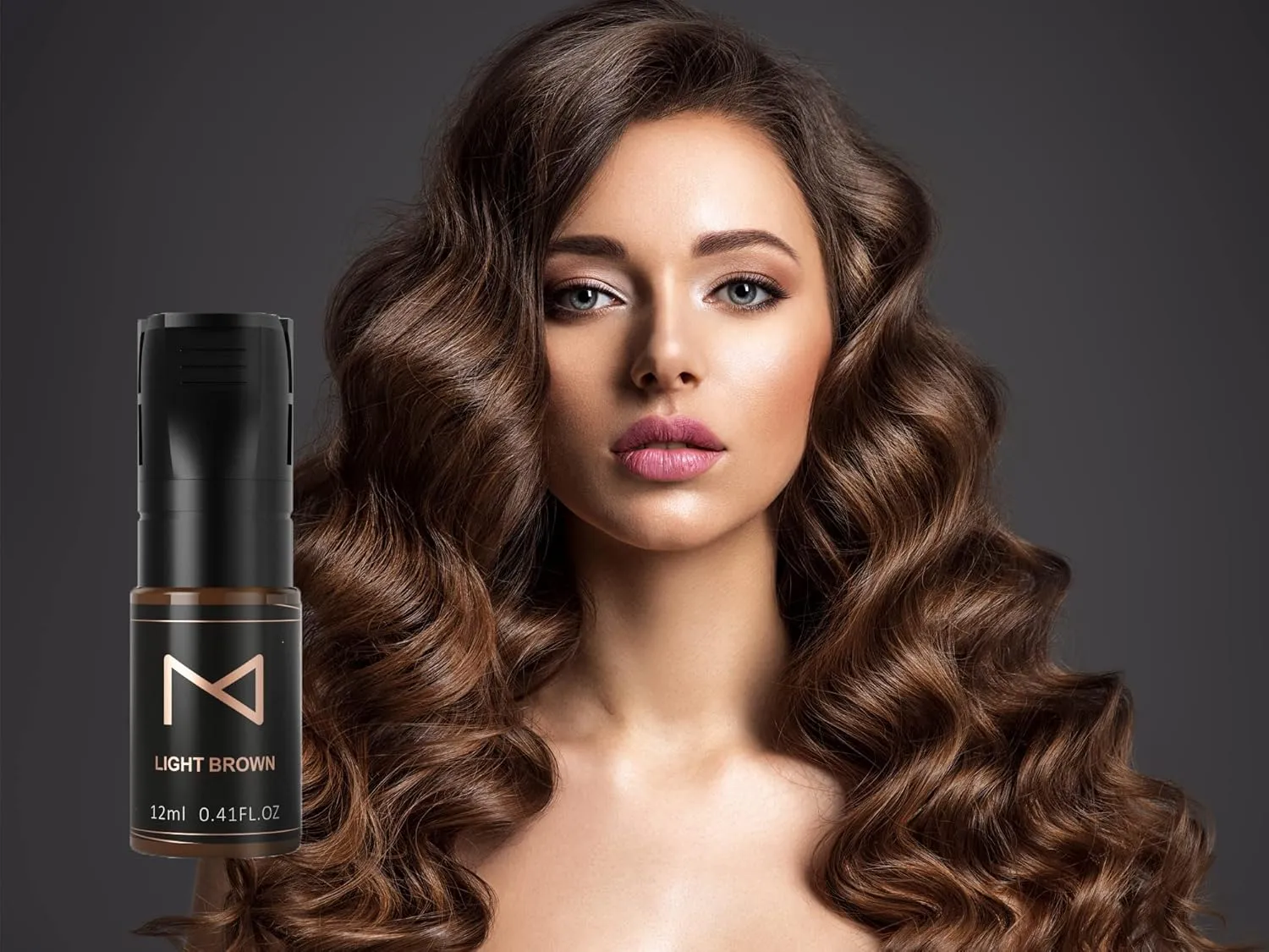 M Cosmetic LIQUID Pigment For Eyebrow Powder Brows, Nano Brow, Shading Permanent Makeup, Microblading - Machine Use - No Mixing - For Professionals Only -12ml (Light Brown)
