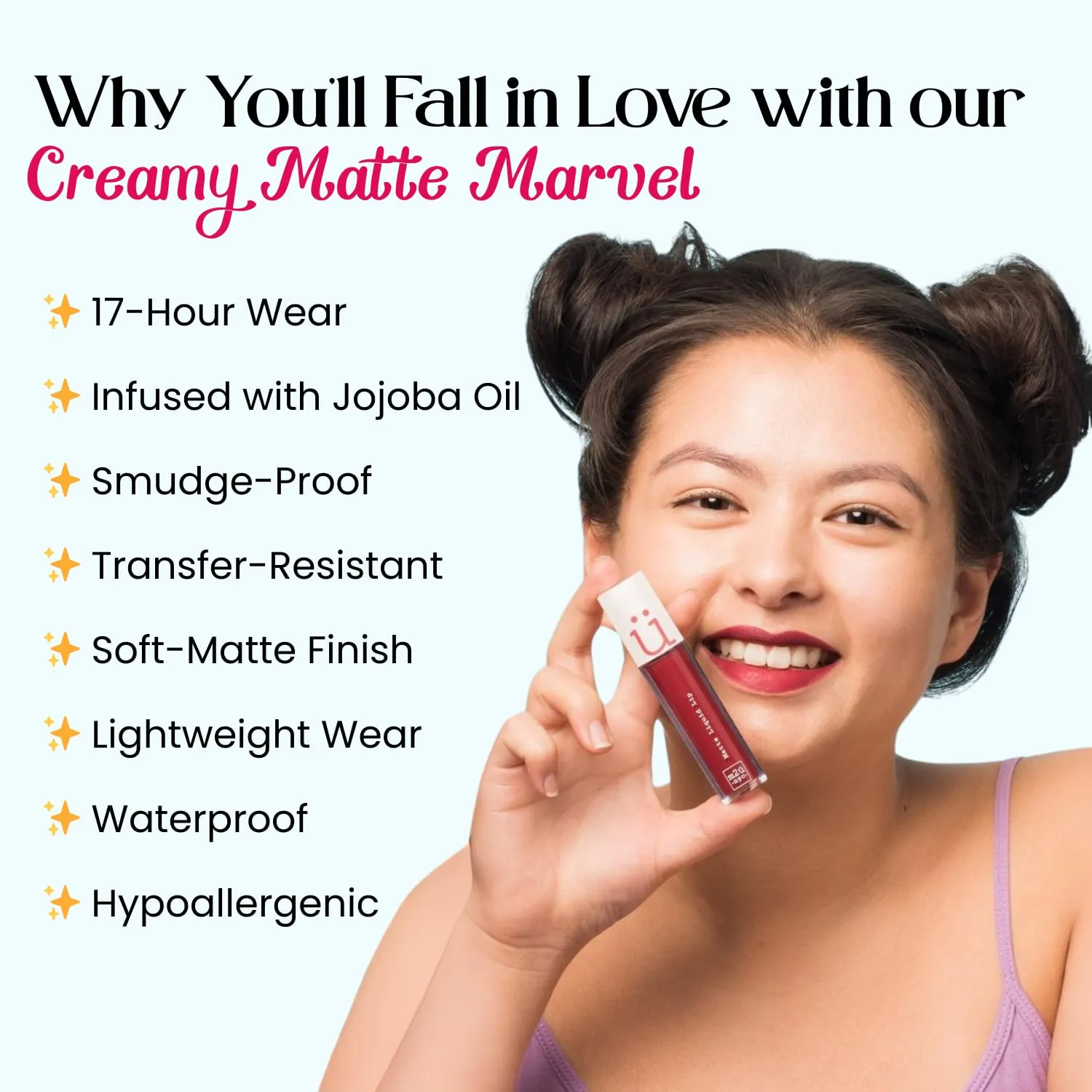 M2U NYC (Coffee Dark Brown Matte Liquid Lipstick – Long Lasting High Impact Color with Up to 17H Wear – Matte Lipstick for Women – No Budge, Lightweight Creamy Vegan Formula Infused with Jojoba Oil