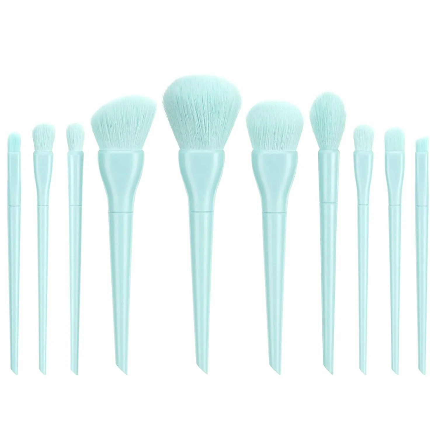 Make Brushes Cosmetic Eyeliner 10PCS Concealer Eyebrow Foundation Up Brush Makeup Products(Blue,One Size)