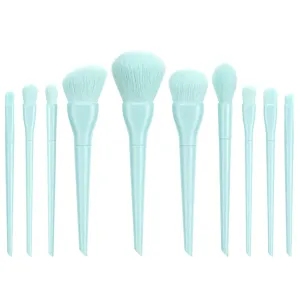 Make Brushes Cosmetic Eyeliner 10PCS Concealer Eyebrow Foundation Up Brush Makeup Products(Blue,One Size)